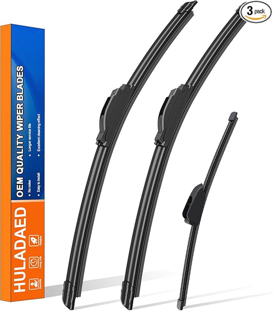 HULADAED® 26''+16''+12'' Windshield Wipers Replacement for Kia Niro 2022 2021 2020 2019 2018 2017,Silicone Front Rear Wiper blades for MY Car-All Weather & Quiet(3 PACK)