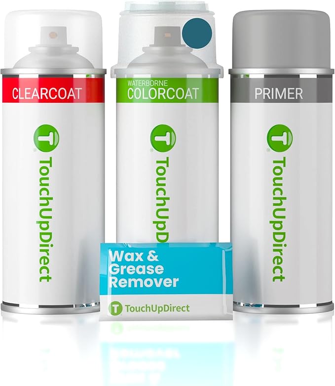 TouchUpDirect 8T7 Blue Streak Metallic Compatible with Toyota Exact Match Touch Up Paint Aerosol - Preferred Kit