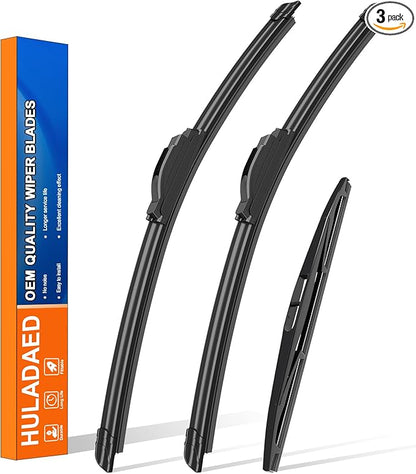 HULADAED® 24'' 21'' 10'' Windshield Wipers Replacement for Outlander Sport 2022-2011,Silicone Front Rear Wiper blades for MY Car-All Weather & Quiet(3 PACK)