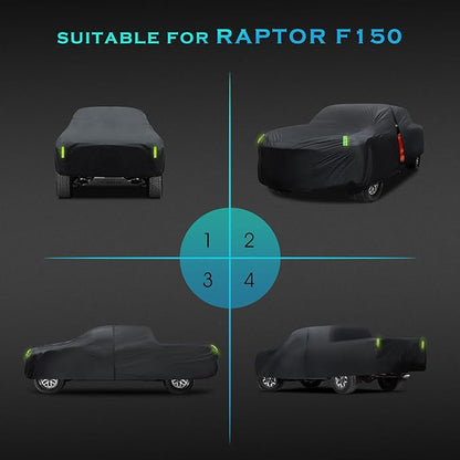 Truck Car Cover Waterproof All Weather Full Outdoor Pickup Car Cover Rain UV Protection, Size T3 Universal Fit for Ford F150 Chevy Silverado Dodge Ram 1500. (Fit Truck Length 229 to 242 inch)