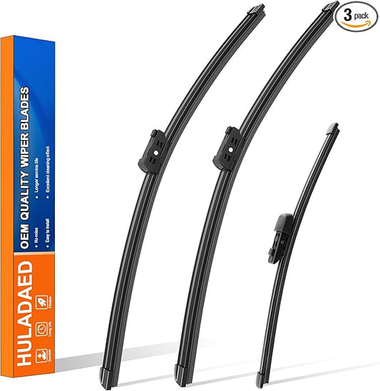 HULADAED® 26'' 22'' 12'' Windshield Wipers Replacement for Volkswagen/VW Atlas 2023-2018,Silicone Front Rear Wiper blades for MY Car-All Weather & Quiet(3 PACK)