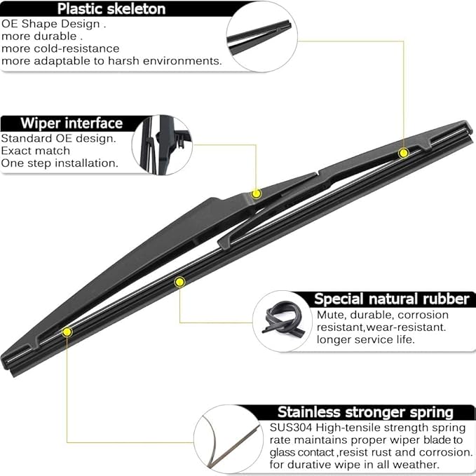 AUTOBOO 26"+19" Windshield Wipers with 11" Rear Wiper Blade Replacement for 2012 2013 2014 2015 2016 2017 Toyota Prius V -Original Factory Quality (Pack of 3)
