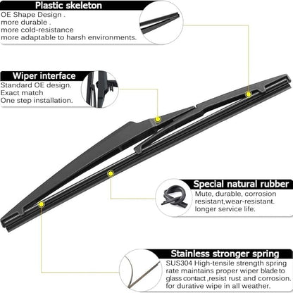 AUTOBOO 26"+16" Windshield Wipers with 12" Rear Wiper Blade Replacement for Lexus NX200t NX300 NX300h 2015 2016 2017 2018 2019 2020 2021 -Original Factory Quality (Pack of 3)