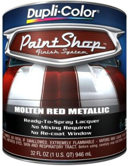 Dupli-Color BSP212 Paint Shop Finish System Base Coat – Molten Red Metallic - 32 oz. Automotive Paint