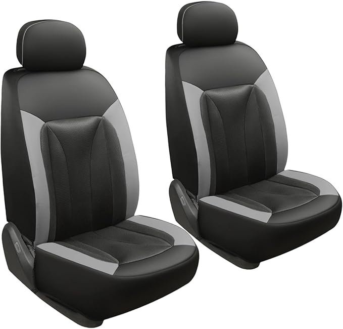 GIANT PANDA Front Car Seat Cover Custom Fit Toyota, 3D Air Mesh Car Seat Covers for Toyota Rav4 Camry Highlander Corolla Prius 2-Pack (Gray)
