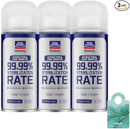 Glodway Whole Car Air Refresher,Odor Eliminator Remover Spray For Car,Cologne Strong Freshener With Odour Eliminator Technology,Long-Lasting Scent,6 Ounce(Pack of 3)