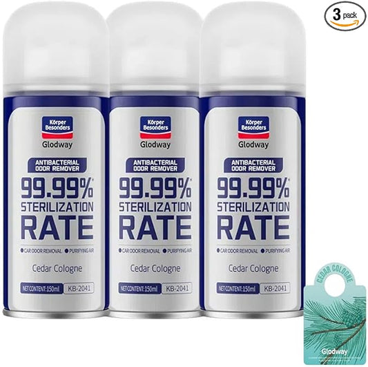 Glodway Whole Car Air Refresher,Odor Eliminator Remover Spray For Car,Cologne Strong Freshener With Odour Eliminator Technology,Long-Lasting Scent,6 Ounce(Pack of 3)