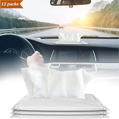 Car Tissue, Auto Visor Tissue Refills for Car Tissue Case, Napkin Holder Refill, Nice Tissue for Sun Visor Box, Car Travel Tissues, Soft and Smooth, 3-Ply, 12 Packets, 360 Sheets