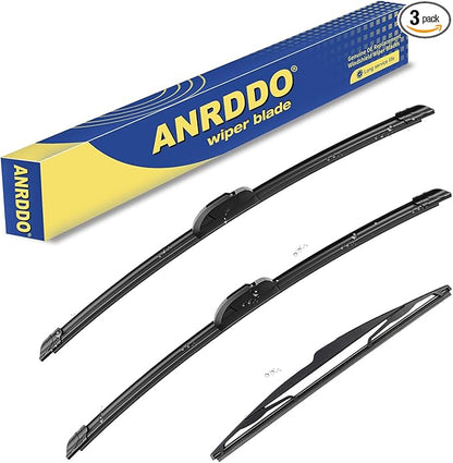 3 Wipers Factory Replacement For 2007-2014 Ford Edge,2007-2015 Lincoln MKX Original Equipment Windshield Wiper Blades Set 26"+20"+14" (Set of 3)