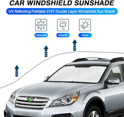 KUST Windshield Sun Shade for 2010-2014 Subaru Outback Wagon Custom Fit Sunshade Sun Visor Protector Foldable Blocks UV Rays Keep Your Car Cooler