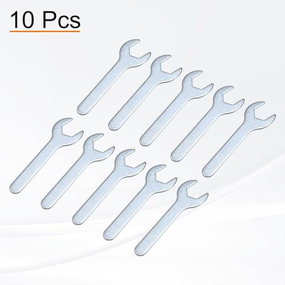 HARFINGTON 10pcs Small Wrench Open End Wrench 22x126x2.8mm Metric U-Shaped Single Open Ended Spanner Super Thin Small Flat Head Galvanizing Wrench for Automotive Repair Furniture Assembly