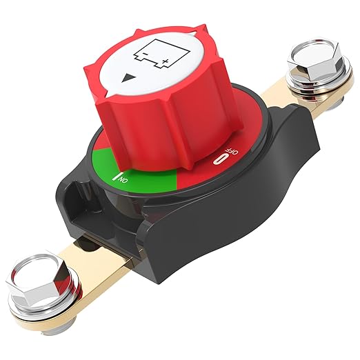 Battery Disconnect Switch, Hilictokt Side Post Battery Disconnect Switch On/Off 275A 12V-48V Battery Power Cut Off Switch for Car Vehicle RV and Boat