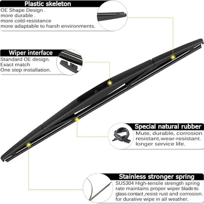 AUTOBOO 26"+20" Windshield Wipers with 14" Rear Wiper Blade Sets Replacement for Acura MDX 2014-2020 -Original Factory Quality (Pack of 3)
