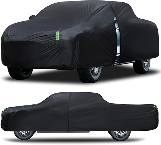 Car Cover Waterproof All Weather Full Outdoor Pickup Truck Cover Rain UV Protection, Size T2 Universal Fit for Ford F150 Chevy Silverado Dodge Ram 1500. (Fit Truck Length 221 to 228 inch)