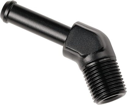 1/8 NPT Male to 1/4" Hose Barb Fitting Adapter 45 Degree Elbow Aluminum Black