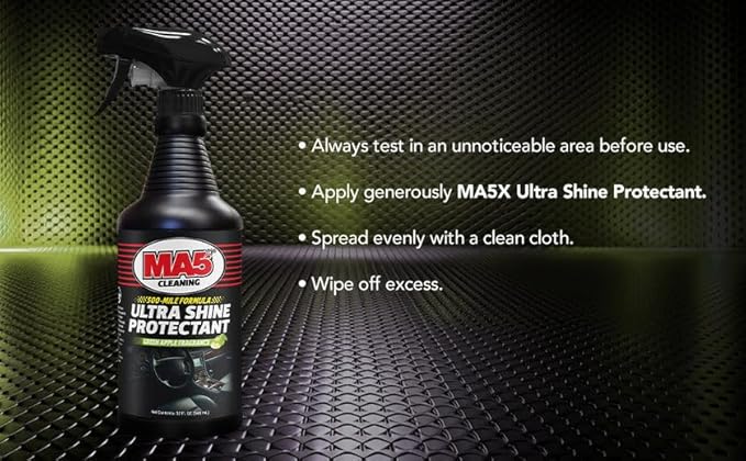 MA5X Ultra Shine Protectant | Car Interior Cleaner | Multi-Surface Car Interior Protectant with Green Apple Scent | UV Resistant | 32oz Spray Bottle | Pack of 2