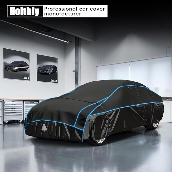 Hail Protector Car Cover, Outdoor Anti Hail Car Covers Thick Multi-Layered EVA, Hail Proof Car Cover All Weather, Hail Protection Padded Fit Large Sedan/Coupe (Length 209 to 218 inch)