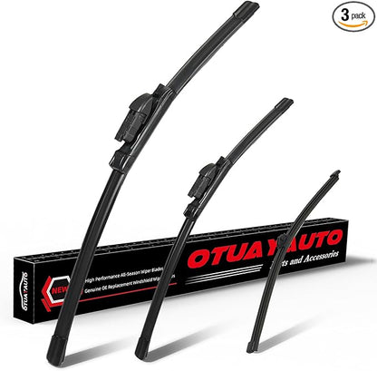 OTUAYAUTO Windshield Wiper Blades - Replacement for BMW X1 2016-2022, Front and Rear Wipers Set, Top Lock - 26"+16"+13" (Pack of 3)