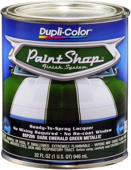 Dupli-Color BSP209 Paint Shop Finish System Base Coat – Dark Emerald Green Metallic - 32 oz. Automotive Paint