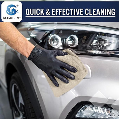 GLIMGLINT Brown Microfiber Cleaning Cloth, 12 Pack Cleaning Towels for Kitchen, Lint Free, Scratch-Free, Highly Absorbent, and Reusable Cleaning Rags for House, Window and Glass, Cars, 14"X12"