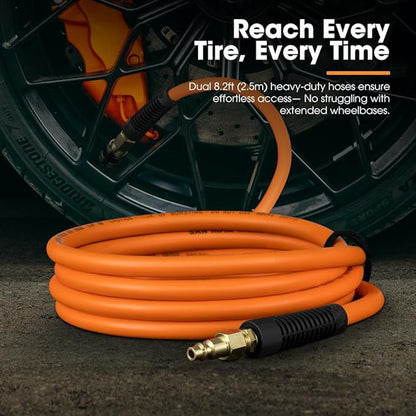 SanHima 2 Tire Inflation Deflation System - Fits up to 200" Wheelbase, Fast High Flow 2-Way Air Down Tire Inflator Deflator for Truck Car Trailer Motocycle