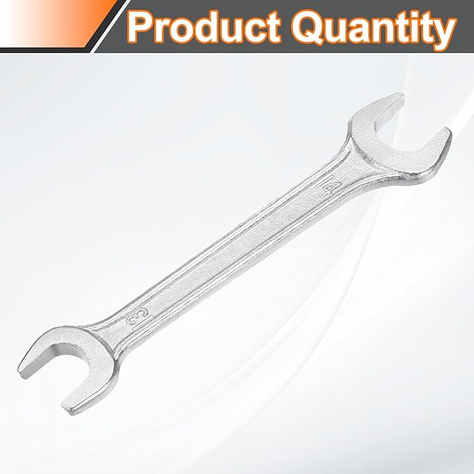 HARFINGTON Double Open End Wrench 13mm x 14mm Metric 15 Degree Offset Angle Small Flat Head Wrench Galvanizing Open Ended Spanner for Automotive Repair Furniture Assembly