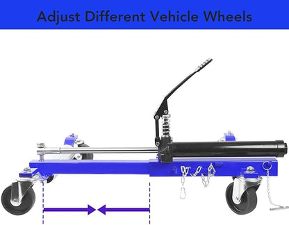2 Pcs Car Wheel Dolly with Hydraulic Tire Jack, 1500LBS Capacity Trailer Dolly for Vehicle Positioning for Truck Rv Trailer, Blue