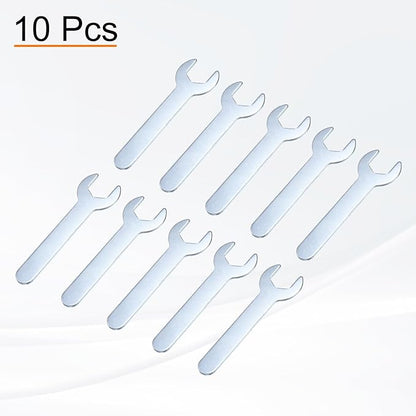 HARFINGTON 10pcs Small Wrench 16x95x2mm Metric U-Shaped Single Open Ended Spanner Super Thin Flat Head Galvanizing Wrench for Automotive Repair Furniture Assembly