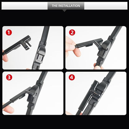 Front Windshield Wipers, 2-Piece Set for BMW 5 Series 528i 535i 535d 550i 2011 2012 2013 2014 2015 2016 - Automotive Replacement Front Wiper Blades for Car Window