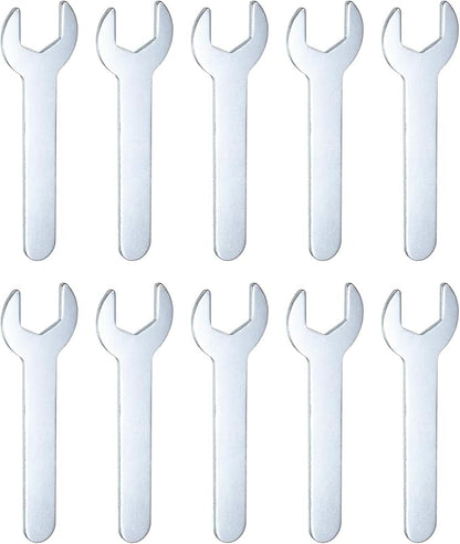 HARFINGTON 10pcs Small Wrench 16x95x2mm Metric U-Shaped Single Open Ended Spanner Super Thin Flat Head Galvanizing Wrench for Automotive Repair Furniture Assembly