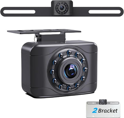 X1P HD Backup Camera License Plate Rear View Camera for Car, IP69 Waterproof Cámaras de Reversa para Autos with Clear Night Vision, Wide View Angle Universal Camera for Truck SUV RV Pickup