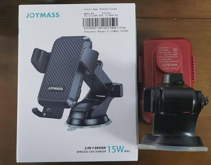 Wireless Car Charger, Phone Holders for Your Car, 15W Auto Clamping Phone Mount Car Accessories for iPhone 16 15 14 13 12 Mini Pro Max 11, Samsung Galaxy S24 Ultra S23 S22+ Note 20, etc - Red