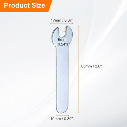 HARFINGTON 10pcs Small Wrench Open End Wrench 6x66x1.5mm Metric U-Shaped Single Open Ended Spanner Super Thin Small Flat Head Galvanizing Wrench for Automotive Repair Furniture Assembly