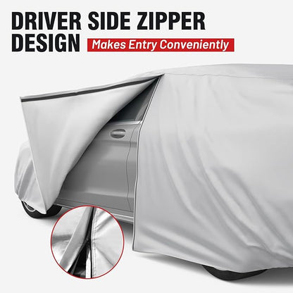 Favoto SUV Car Cover Waterproof - Custom Fit for Jeep Grand Cherokee (1992-2021) All Weather for Automobiles Outdoor with Reflective Stripe Snow Sun Dust UV Protection Full Exterior Cover
