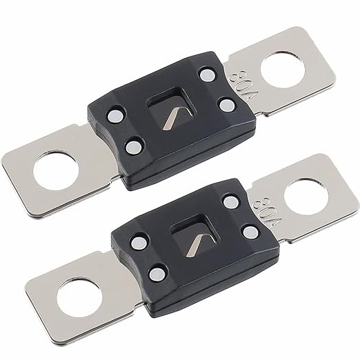 80A MEGA High Current Fuse - 80 Amp Bolt-on Fuse for Cars, Trucks, Construction Vehicles, Buses, Caravans (2 Pcs)