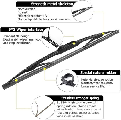 AUTOBOO 22"+22" Windshield Wipers Blades Replacement for Chevrolet Chevy Tahoe Suburban GMC Yukon XL 2015-2020 with 13 Inch Rear Wiper Blade -Original Factory Quality (Pack of 3)