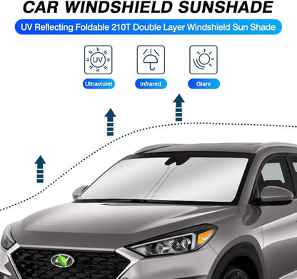 KUST Windshield Sun Shade for 2016-2021 Hyundai Tucson Window Sun Visor Protector Foldable Blocks UV Rays Keep Your Car Cooler (Not for 2022 Tucson)