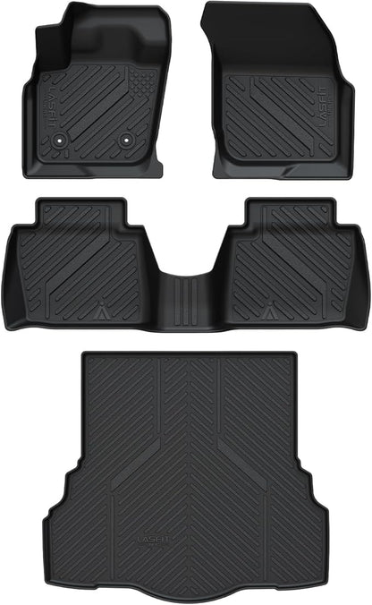 LASFIT Floor Mats & Trunk Mat for Ford Fusion & Lincoln MKZ 2013-2016 (Only Fit Gasoline) All Weather TPE Mats Custom Fit Floor Liner for Fusion & MKZ 1st & 2nd Row Car Mats and Cargo Liner, Black