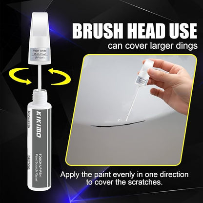 KIKIMO for Tesla Touch Up Paint(Stealth Grey(PN01)), Car Paint Repair Kit for Tesla Model Y/3/S/X, 2 In 1 Scratches Repair with Pen Tip and Brush, Color-Matched for Quick & Easy Fix