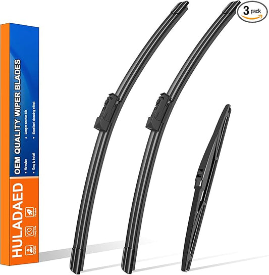 HULADAED® 28'' 16'' 16'' Windshield Wipers Replacement for Toyota Prius 2023-2016,Silicone Front Rear Wiper blades for MY Car-All Weather & Quiet(3 PACK)