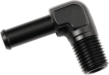 1/4 NPT Male to 3/8" Hose Barb Fitting Adapter 90 Degree Elbow Aluminum Black