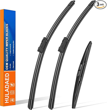 HULADAED® 26'' 16'' 12'' Windshield Wipers Replacement for Subaru Crosstrek 2023-2018,Silicone Front Rear Wiper blades for MY Car-All Weather & Quiet(3 PACK)