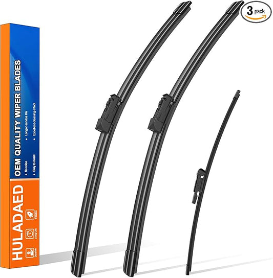 HULADAED® 24'' 20'' 15'' Windshield Wipers Replacement for Land Rover Range Rover 2023 2022 2021 2020 2019 2018 2017,Silicone Front Rear Wiper blades for MY Car-All Weather & Quiet(3 PACK)