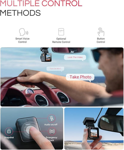 Vantrue E1 Pro 4K Mini Dash Cam Front, STARVIS 2 PlatePix HDR Night Vision Car Camera, Built-in 5G WiFi GPS, 1.54'' IPS Screen, LTE Support, Voice Control, 24/7 Buffered Parking Mode, Support 1TB Max
