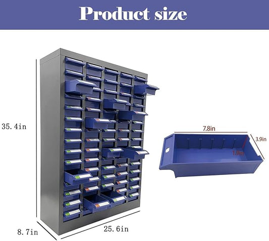 Parts Cabinet, 75 Drawers Tool Cabinet Without Door, Plastic Bolt and Nut Tool Storage Box for Garage Office Warehouse