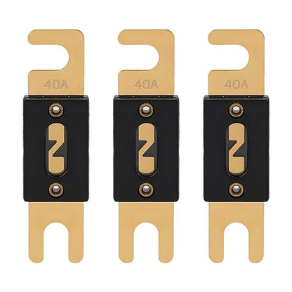 40A ANL Fuse 40 Amp Inline Blade Fuses 32V for Car Audio Inverter Automotive Stereo (Pack of 3 pcs)