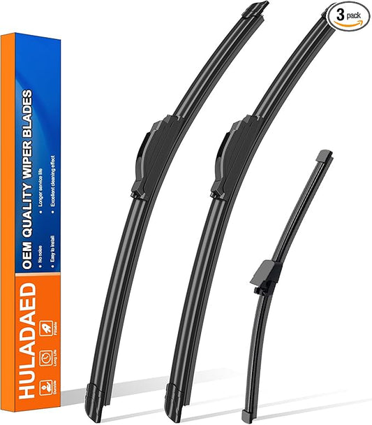 HULADAED® 26''+18''+9'' Windshield Wipers Replacement for Hyundai Veloster 2017 2016 2015 2014 2013 2012,Silicone Front Rear Wiper blades for MY Car-All Weather & Quiet(3 PACK)