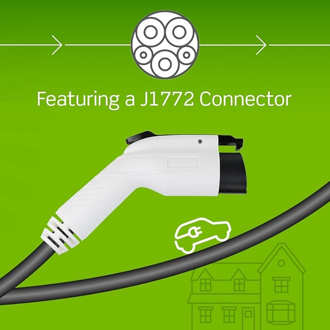 Leviton Level 2 Smart EV Charger with Wi-Fi, 40 Amp, 9.6kW Output, 25' Cable, NEMA 14-50P, Indoor/Outdoor Plug-In EV Charging Station, My Leviton Compatibility, EV40P EVSE
