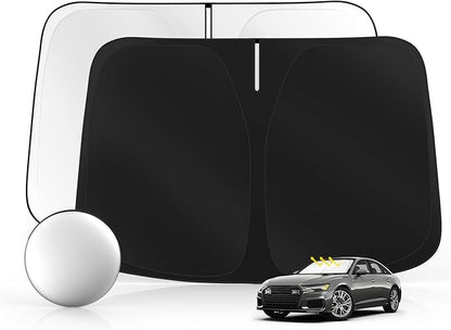Windshield Sun Shade for Audi A6 2019-2025 Foldable Sunshade Custom Fit Front Window Car Interior Accessories Protector Blocks UV Rays