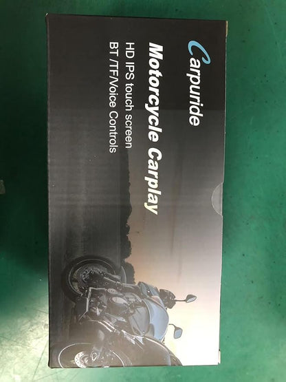 Carpuride W603D Motorcycle GPS Carplay Screen, Wireless CarPlay & Android Auto for Moto, with HD 1080P Dual Cameras, Remote Control，6.3" Waterproof Touchscreen, BT Aduio, Loop Recording, Navigation
